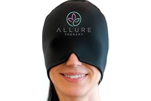Migraine Relief Cap – Cold & Hot Headache Hat with 360° Gel Compression – Stretchable Ice Cap for Tension & Sinus – Soft, Comfortable, Gift-Ready – by Allure Therapy