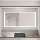 Homedex 72×36 inch Bathroom Mirror with LED Lights, Wall Mounted Rectangular 3 Color Lighted Vanity Mirror with Touch Sensor,