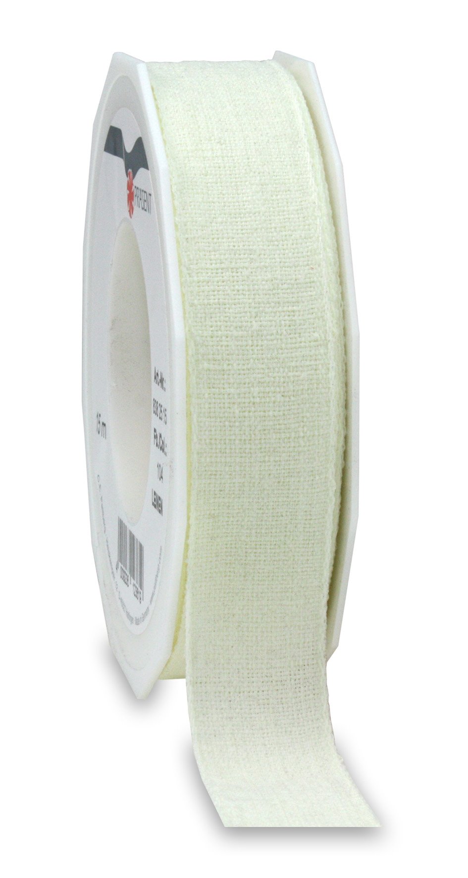 Präsent - Linen Ribbon Cream 15-m-Roll 25 mm width