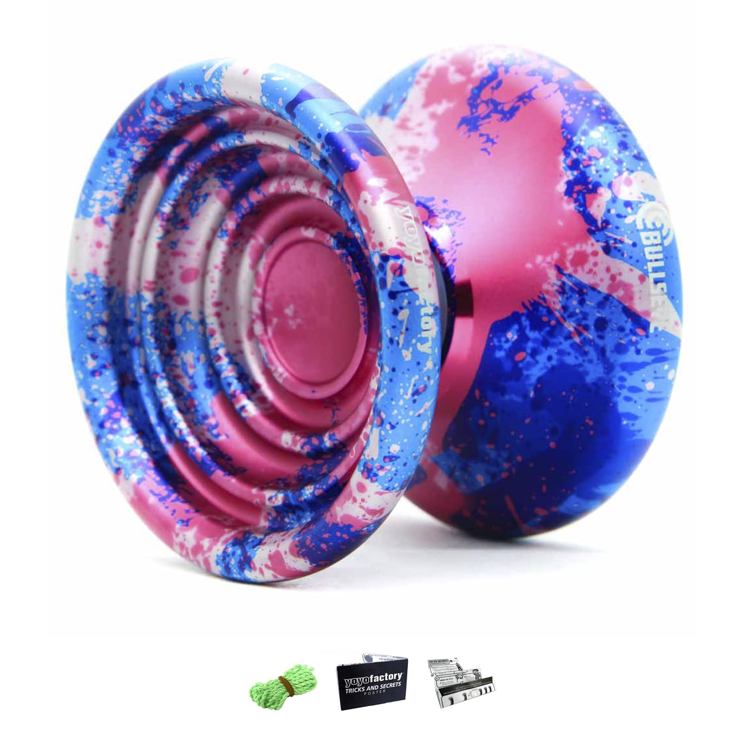 YoYo Factory Bullseye Metal Yo Yo – Professional Unresponsive Trick YoYo | Magic YoYo Style DNA Yo-Yo for Kids, Teens & Advanced Players - Galaxy