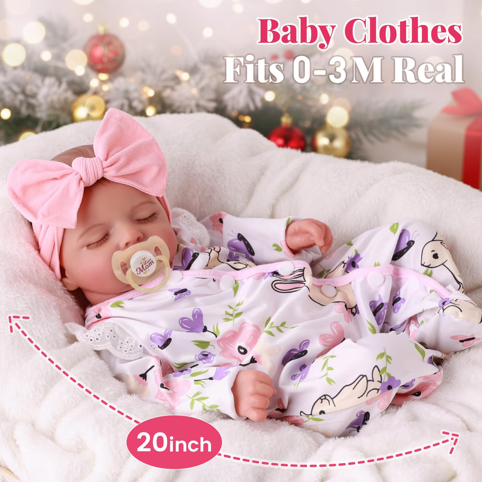 BABESIDE Lifelike Reborn Baby Dolls Girl - 20 Inch Realistic Newborn Baby Dolls with Poseable Body, Real Life Baby Dolls with Accessories for 3+ Year Old Girls Gifts, Pretend Play, Collection