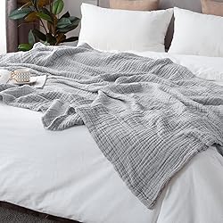 ACCOTIA Cotton Muslin Throw Blanket Gauze Linen