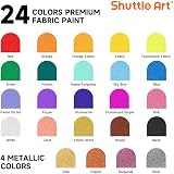 Shuttle Art Fabric Paint Permanent for Clothes 24 Colours 60ml Set view 2