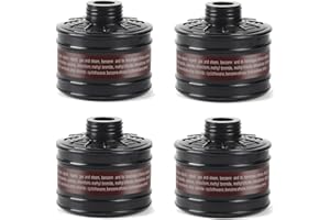 AMZYXUAN 4Pack 40mm Gas Mask Filters - Gas Mask Filter for Gas Mask - 40mm Activated Carbon Filter Against Vapors Dust Paint Spray Welding