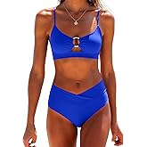 ANRABESS Women��s Triangle Bikini Sets O Ring Cut Out Two Piece Swimsuit Mid Rise Cute 2026 Summer Beach Cheeky Bathing Suits