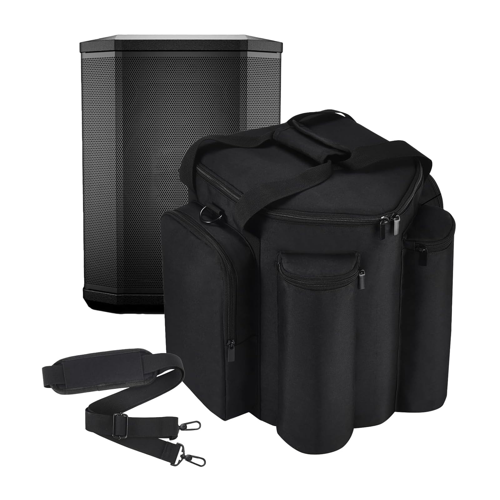 Hzycwgone Carrying Case for Bose S1 Pro/S1 Pro+ Portable Bluetooth Speaker System, S1 Pro Travel Shoulder Bag w/Extra Pockets for Microphone,Charger,Cable,Accessories Cover (Black)