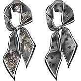 BHAHB 2PCS Hair Head Scarf Silk Feeling Long Satin Neck Satin Scarves for Handbag Cute Decoration Aesthetic Women 59 * 6.7''