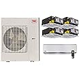 Ductless Mini Split Air Conditioner Heat Pump YMGI Five Zone 5 Zone 60000 BTU 5 Tons with Wall Mounts and Ceiling Cassettes with 25 Ft Line set
