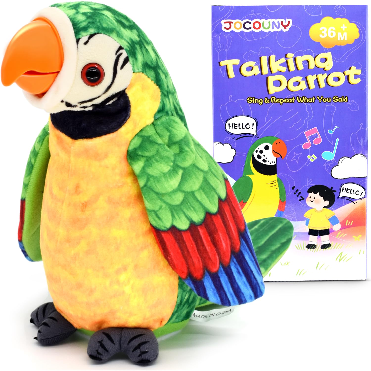 Photo 1 of Toddler Toys, [ Volume Adjustable ] Talking Parrot Repeats What You Said, Mimicking Singing Interactive Toy Electronic Stuffed Animals Plush Pet Doll for Babies Kids Boys Girls Party Birthday Gifts