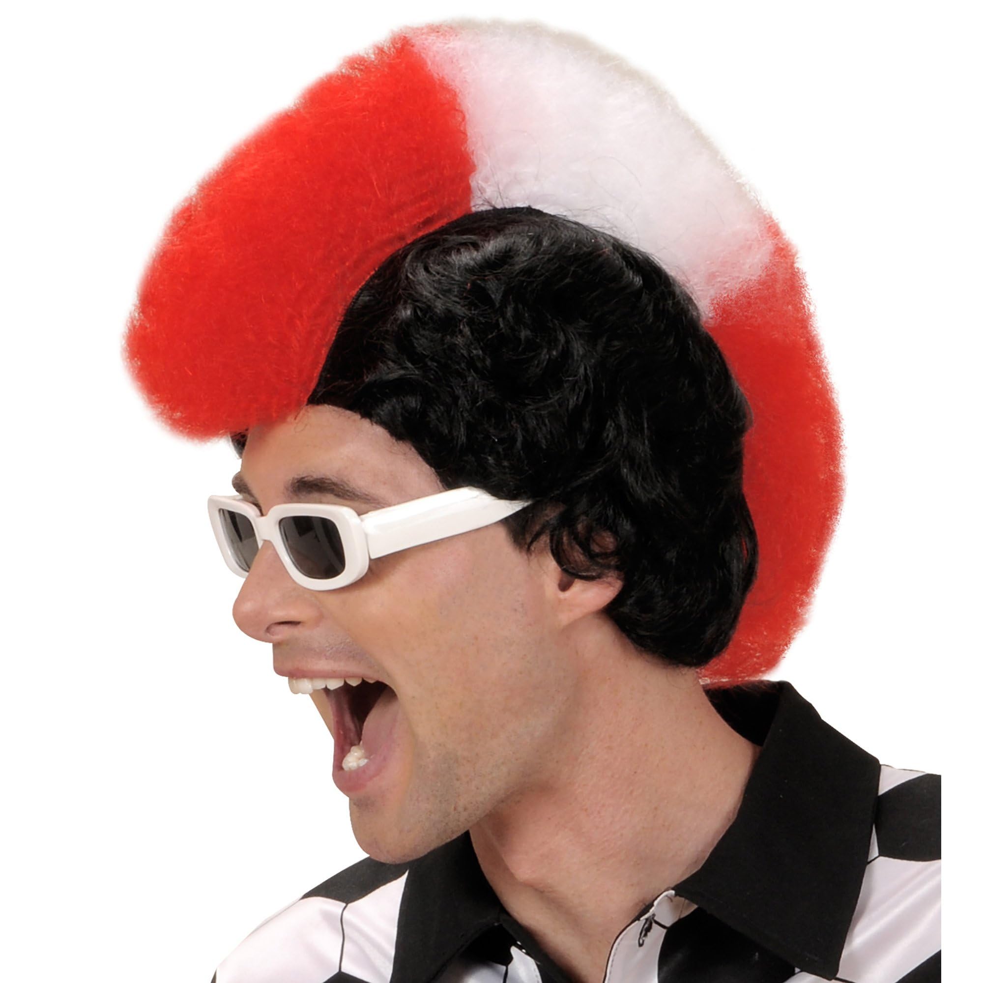 Mens Supporter Man - Red White Red Wig for Hair Accessory Fancy Dress