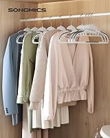 SONGMICS Set of 50 Plastic Hangers U-Shaped Opening 0.5 cm Thick 41.5 cm view 2