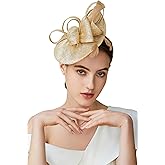 BABEYOND Women's Pillbox Fascinator Hat Kentucky Derby Hat Feather Fascinator Headband Tea Party Fascinator Hat for Cocktail