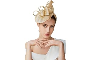 BABEYOND Women's Pillbox Fascinator Hat Kentucky Derby Hat Feather Fascinator Headband Tea Party Fascinator Hat for Cocktail