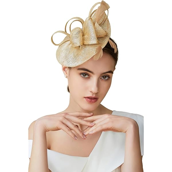 Women's Tea Party Fascinator Hat - Kentucky Derby Headwear With Feathers & Flower For Weddings