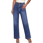 GRAPENT Wide Leg Jeans Woman High Waisted Trendy Stretchy Denim Pants Classic Trouser Jeans with Slash Pockets