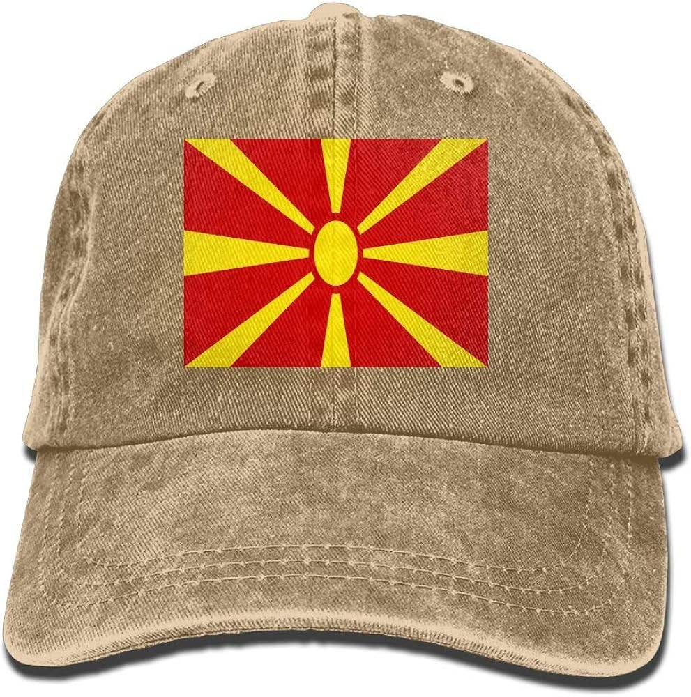 Yuanmeiju Denim Cap Macedonian Flag Cowboy Hats Truck Driver Hat Sports Caps Baseball Caps