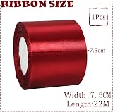Hongci 75mm Wide Satin Ribbon 22m Dark Red Gift Wrapping Craft Bouquets view 2