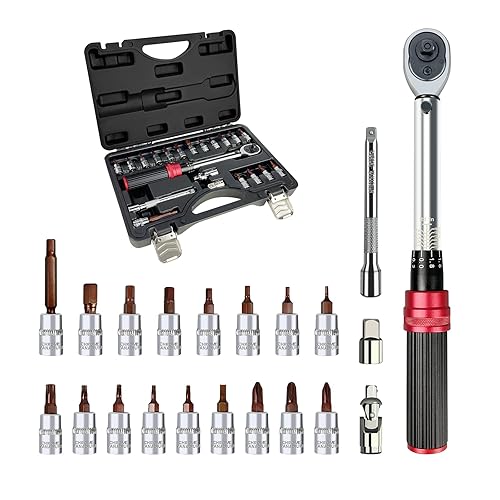 SETTECH 22PCS Bike Torque Wrench Set,1/4inch Drive Click Torque