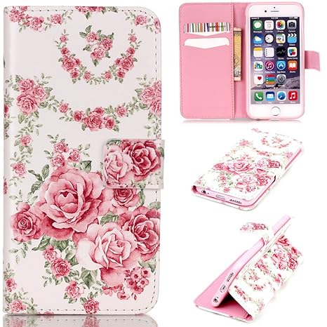 CaseHome Compatible for iPhone 6 Plus /6S Plus 5.5 Hülle,Schutzhülle Tasche Leder Mit Kartenfach Magnetverschluss Slim-Schutz