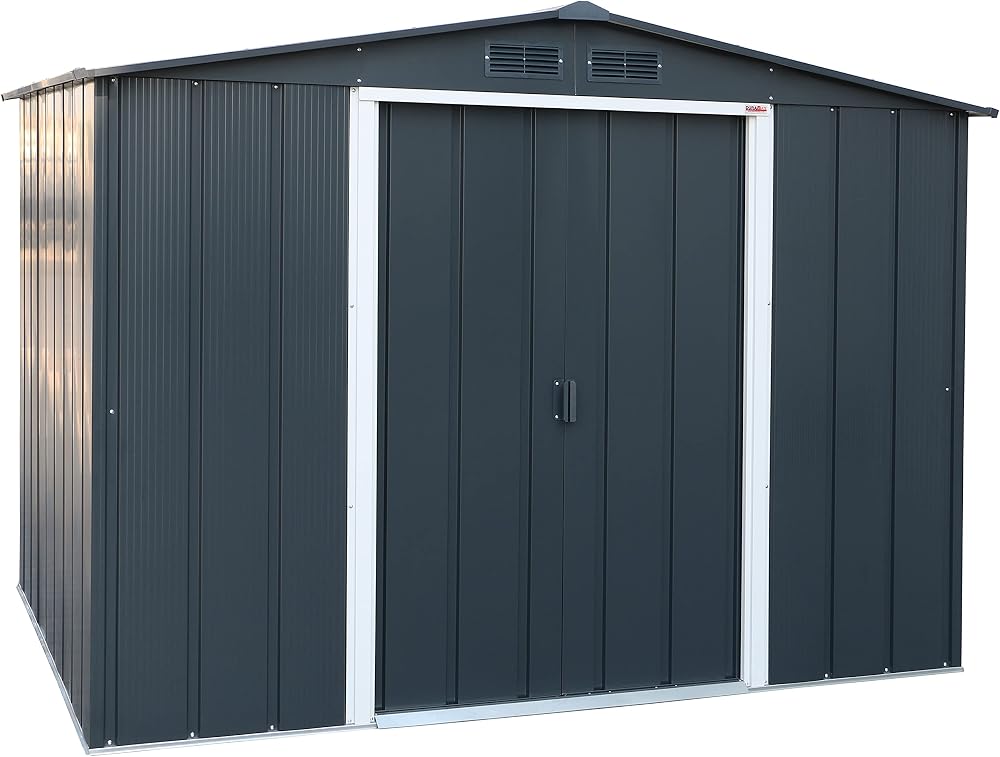 Duramax ECO 8x6 Metal Garden Storage Shed Anthracite 4.77 m²
