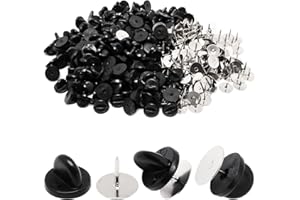 YuGtcen 100set Rubber Pin Backs,Blank Pins Scatter Butterfly Clutch Pin Holder Enamel Pin Locking Backs Jewelry Pin Backings Clasp for Brooch Lapel Hat Uniform Badges Tie Tack