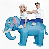 Yatics 2026 Couple Inflatable Elephant Costume, 2-Person Conjoined Elephant Outfit for Friends, Adults, Family Funny Blow Up Ride on Costumes for Halloween, Themed Party