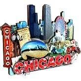 Chicago Magnet Skyline Landmarks Souvenir