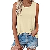 Bliwov Womens Summer Tank Tops Beach Vacation Casual Sleeveless Shirts Spring Fashion Outfits Workout Loose Fit Tees Blouses