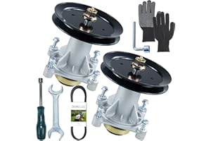 NICHEFLAG 2 Pack 587819701 Spindle Assembly Kit Pre-Greased with 195945 197473 Pulley 584453101 Belt Replaces 532187281 587253301 587820301 187292 192872 192870 587125401 587256501 21549012 539112057