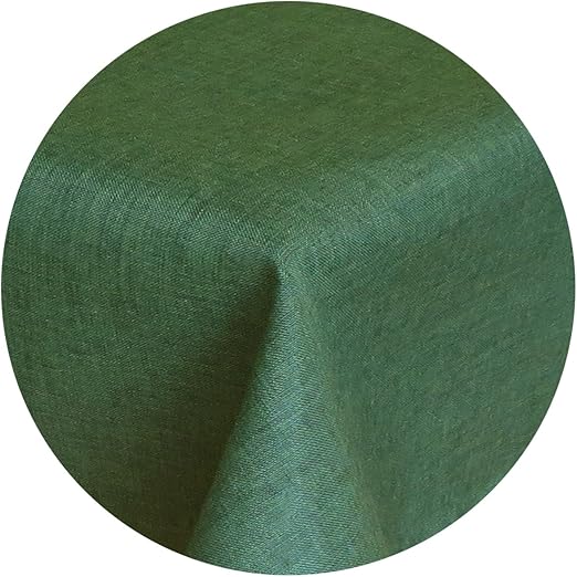 Brilliant Table Cloth Round 220 cm Dark Green / Green, Plain Colour