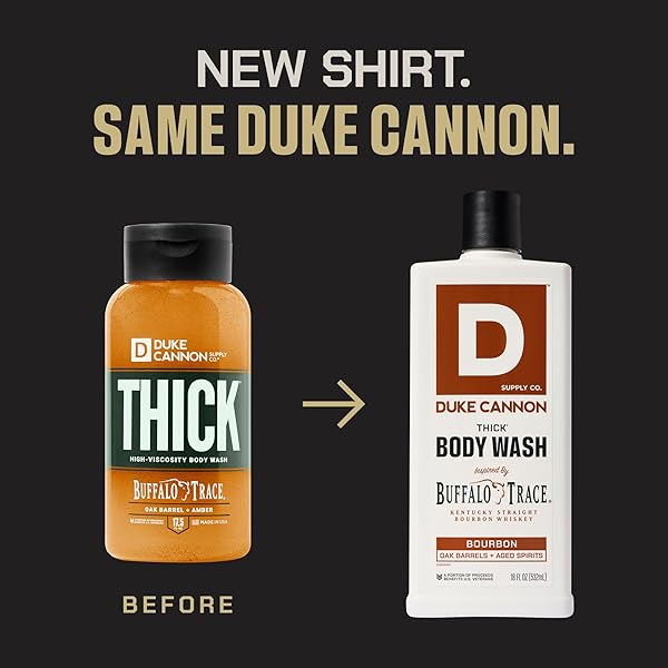 DUKE CANNON SUPPLY CO. THICK HIGH VISCOSITY BODY WASH – 3X THICKER, PLANT-BASED, MINERAL-ENRICHED BODY WASH FOR MEN – BIG AMERICAN BOURBON – MENS BODY SCRUB – BOURBON (18 OZ)