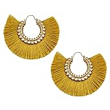Tassel Hoop Earring Statement Thread Dangle
