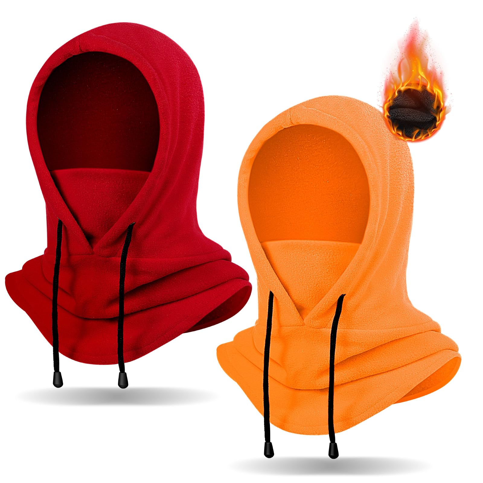 Photo 1 of *only 1**Fivali Winter Balaclava Ski Mask: Fleece Hood Hat Balaclava Face Mask Men Women Warm Face Cover for Cold Weather Gear, 2 Pack Red