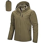33,000ft Men's Packable Rain Jacket Lightweight Rain Shell Jacket with Hood Waterproof Raincoat for Cycling