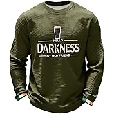 Men's Hello Darkness My Old Friend Shirts Waffle Long Sleeve St. Patrick's Day Shirt