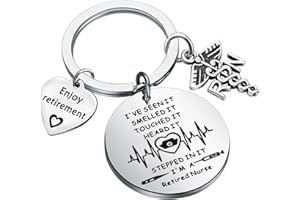 WSNANG Retirement Gift Nursing Keychain I 'M A Retired Nurse Keychain Enjoy Retirement Gift for Nurse RN NP LVN LPN BSN