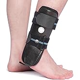 Velpeau Air Gel Foam Ankle Stabilizer Support Brace for Sprained Ankle, Ligament Injury, Tendonitis, Adjustable Rigid Stirrup Ankle Splint for Women and Men (Foam Version, Large, Right Foot)