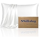 Mulberry Silk Pillow Cases with Zipper, Ultra Smooth Soft Breathable Cooling Pillow Cases for Hot Sleepers, Silk Satin Pillowcase for Hair and Skin, Gifts for Women (Cream White, King Size, 1 Pack)