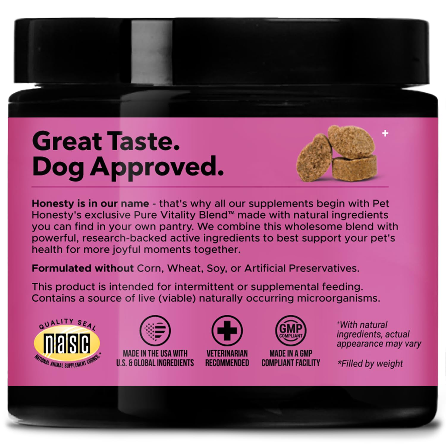Pet Honesty Digestive Probiotics Pumpkin Flavored Soft Chews Probiotic Supplement For Dogs 90 Count