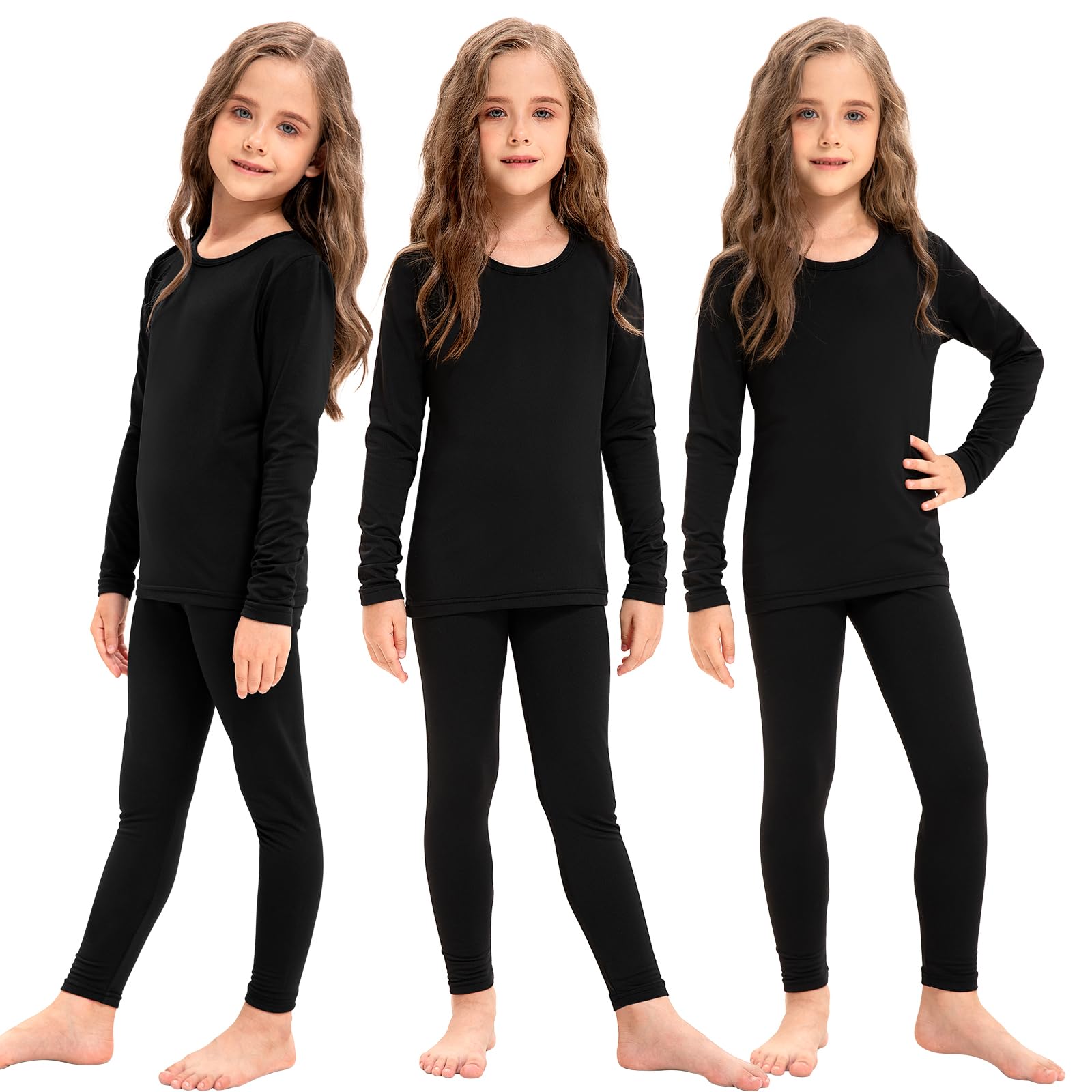 Silkfly 3 Set Girls Thermal Underwear Soft Winter