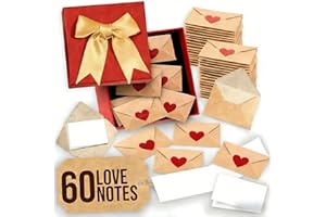 DIY Love Notes Box Mini Blank Cards & Envelopes for Him/Her Valentine’s Day Craft Envelopes with Little Blank Notes Cards & H