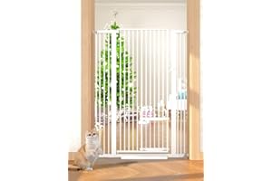 AODBICY 55.11" Extra Tall Cat Gate 29.5-40.6 Wide Pat Gate with Small Cat Door Safety Pet Gate NO Drilling Pressure Mount Kit for Cats and Dogs Indoor Doorways liveing Room Bedroom