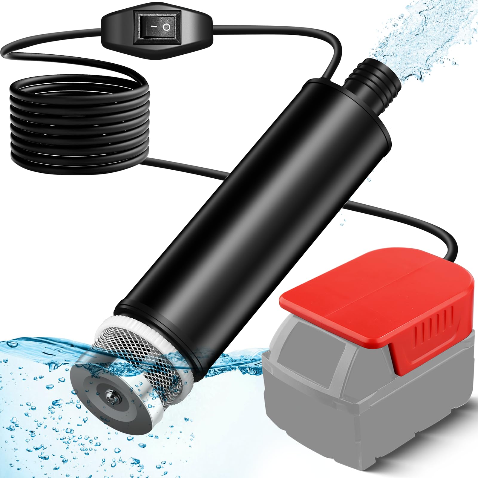 Photo 1 of Portable Water Pump Sump Pump for Milwaukee 18V M-18 Li-ion Battery, 120W 12V Cordless Rain Barrel Water Transfer Pump, Electric Utility Pump for Garden, Hot Tub, Tank, Pool, Ponds, Aquariums