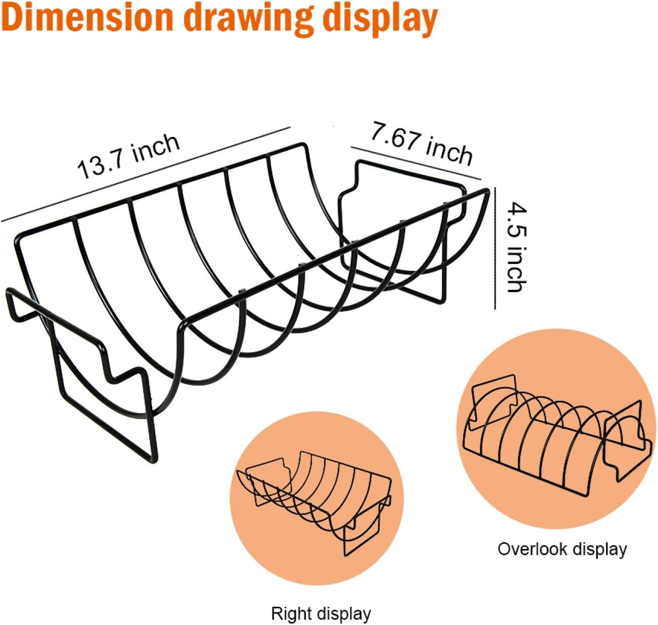 Gonioa Rib Rack for Grilling, Non-Stick Metal BBQ Tools Steak Holders with 2 Handle Rack Grill Stand Roasting BBQ Rib Rack Kitchen Outdoor Barbecue Accessories : Garden & Outdoor