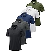 MAGCOMSEN 5 Pack Mens Polo Shirts Short Sleeve Dry Fit Moisture Wicking Golf Polos Performance Casual Collared Shirts