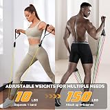 Himaly Resistance Bands Set 5pcs 150Lbs with Handles Door Anchor Gym Kit view 3