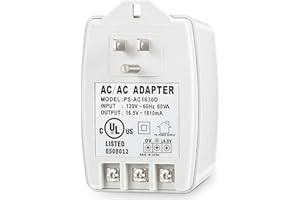 Feekoon 1 Pack 16V 30VA AC Plug in Ring Doorbell Transformer Compatible with Ring, Nest, Ecobee, 16 Volt Doorbell Transformer with PTC Fuse, UL Listed