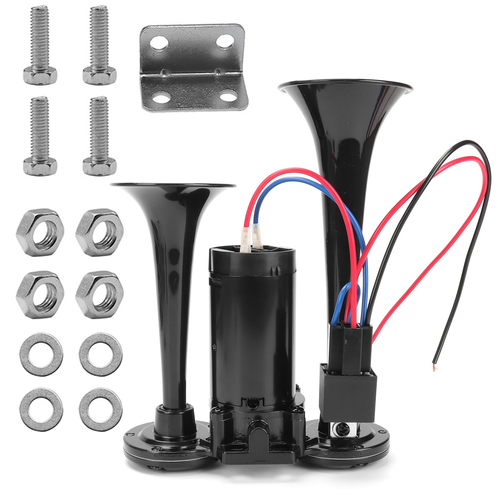 Photo 1 of Air Horn for Truck, Car Air Horns, 150DB Super Loud Dual Electric Train Horns Kit with Compressor for Any 12V Vehicles Trucks Motorcycle Pickup Trains Cars Boats (Black)