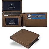 TOPFORGES Wallet for Men:RFID Blocking Mens Wallet|Slim Bifold Mans Wallet|Minimalist Wallets|2 ID Windows 12 Card Holders 2 Cash Pockets|Front Pocket Design|Mens Gift with Box (Brown Carbon Fiber)