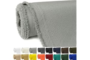 GeeComfy Waterproof Canvas Fabric by The Yard 58" W 600D Upholstery Polyester Material Indoor Outdoor Water Resistant Fabric for Chair Cushion Furniture Cover Sewing DIY Cloth, 1 Yard Silver Gray